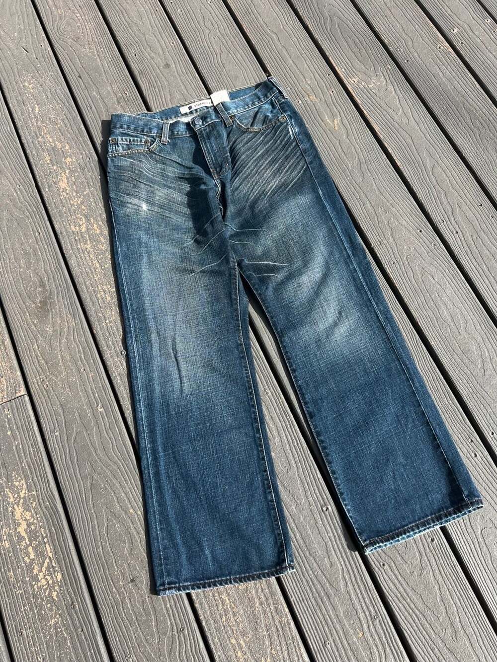 Gap Straight Fit Vintage Distressed Wash Jeans